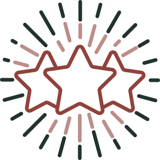 Illustration of Stars with Burst Lines representing Considerate Attention at One Eleven Dental Care