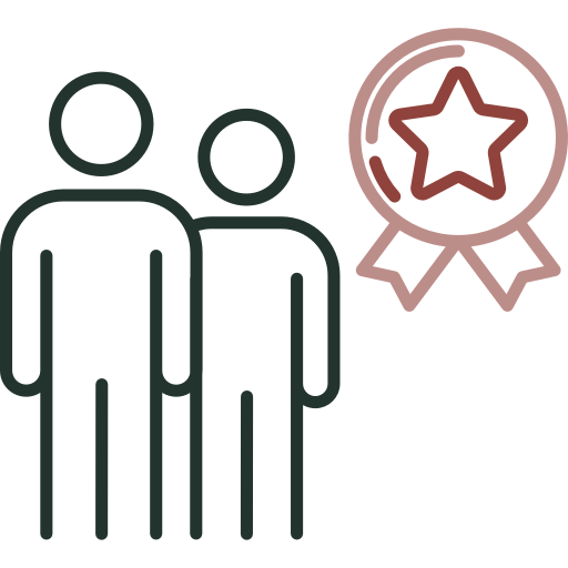 Illustration of Two People Outline with a Ribbon representing Prompt Services at One Eleven Dental Care