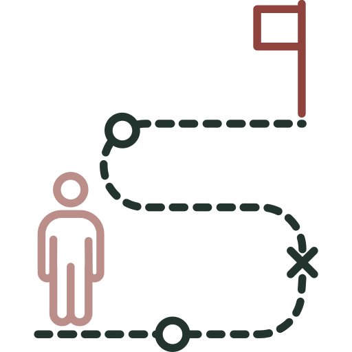 Illustration of Pathway from Start to Finish representing Pathway to Recovery at One Eleven Dental Care