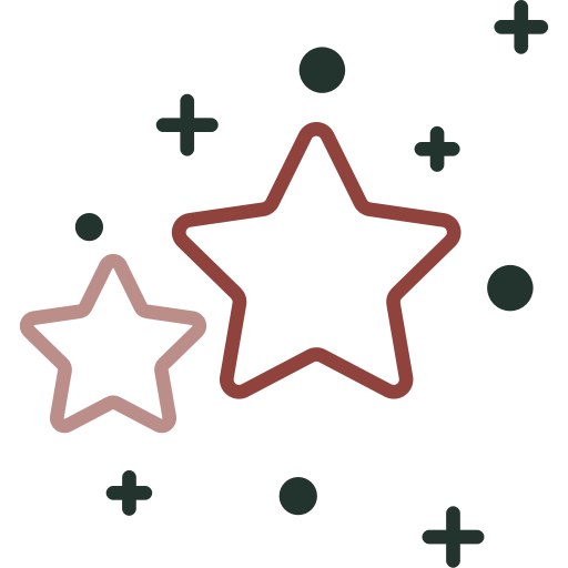 Illustration of Two Stars with Space Elements Around representing a Healthy Smile at One Eleven Dental Care